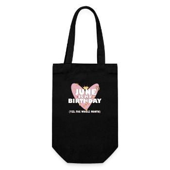 June Is My Birthday Yes The Whole Month Born in - Geschenkbeutel für Flaschen - Schwarz - Vorne