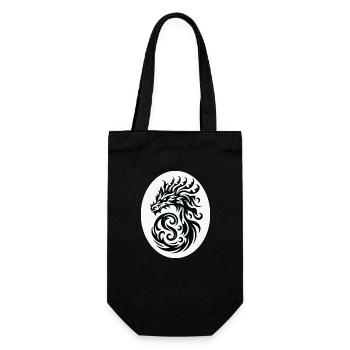 Dragon Tribal Black and White - Gift Bag for Bottles - black - Front