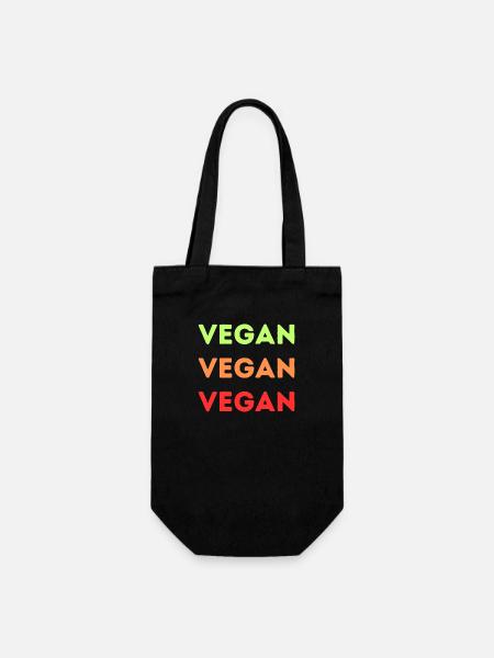 VEGAN - Geschenkbeutel für Flaschen - Schwarz