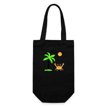 Crabe, Soleil, Paume - Sac à bouteille - noir - Devant