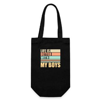 La vie est meilleure avec mes garçons - Sac à bouteille - noir - Devant