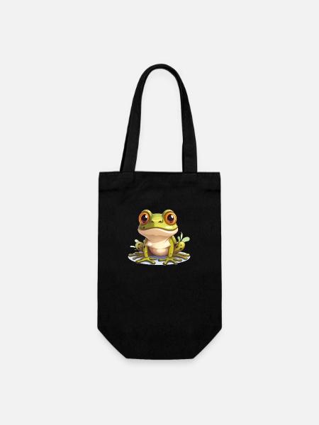 Frosch Niedliches Logo - Geschenkbeutel für Flaschen - Schwarz