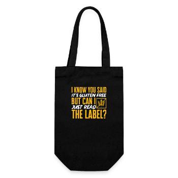 Gluten Free Gluten Intolerance - Gift Bag for Bottles - black - Front