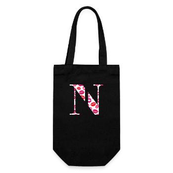Letter n kisses - Gift Bag for Bottles - black - Front