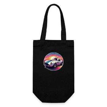 voiture vintage couché de soleil - Sac à bouteille - noir - Devant