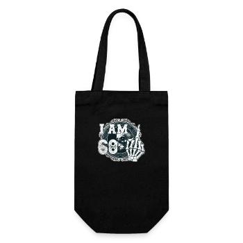 I'm 68 plus 1 middle finger Skull funny 69th - Gift Bag for Bottles - black - Front
