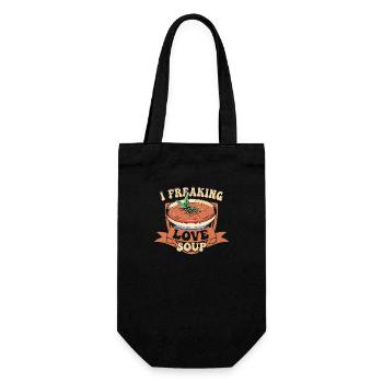 I Freaking Love Soup Meal Food Bowl - Gift Bag for Bottles - black - Front