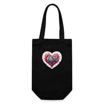 Heart with shapes - Gift Bag for Bottles - black - Front
