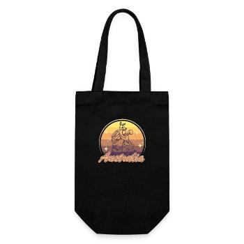 Känguru Australier Flagge Souvenir Melbourne - Geschenkbeutel für Flaschen - Schwarz - Vorne
