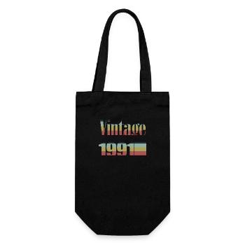 1991 Geburtstag 1991 Jahrgang 1991 Geburtstag - Geschenkbeutel für Flaschen - Schwarz - Vorne