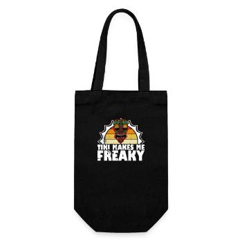 Tiki Maske Hawaii Polynesien Tradition Surfen - Geschenkbeutel für Flaschen - Schwarz - Vorne