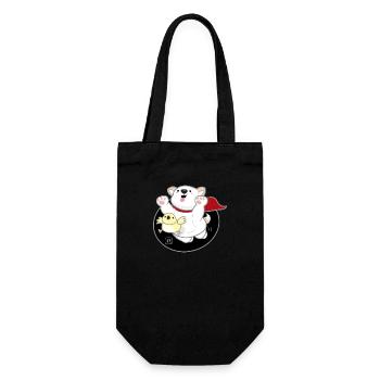 Hund koreanisch - japanischer Stil 06 - Geschenkbeutel für Flaschen - Schwarz - Vorne