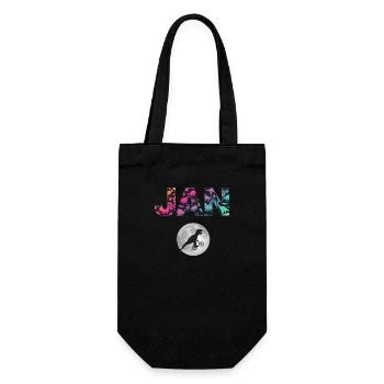 JAN - Beautiful boy name with dinosaur - Gift Bag for Bottles - black - Front