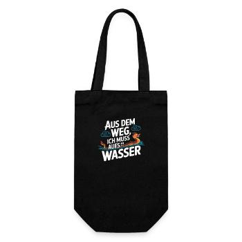 Aus dem Weg, ich muss aufs Wasser - Geschenkbeutel für Flaschen - Schwarz - Vorne