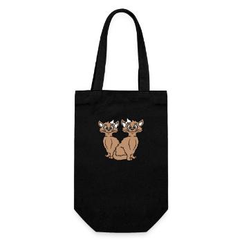 2 Chats Filles Femmes Petites amies Arc Équipe - Sac à bouteille - noir - Devant
