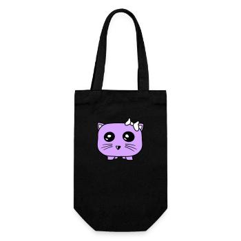 Girl Cat Pretty Bow Little Hamster Woman - Gift Bag for Bottles - black - Front