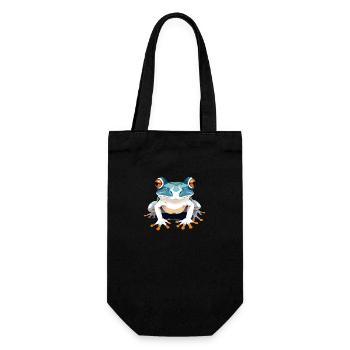 Frosch-Vektor-Kunst mit lebendigen Farben Illustration - Geschenkbeutel für Flaschen - Schwarz - Vorne