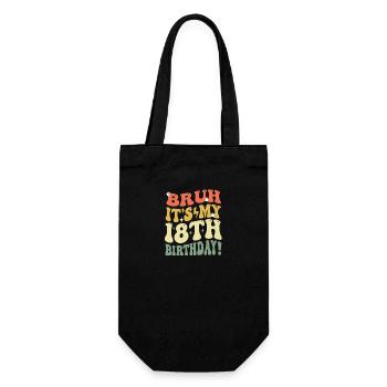 Bruh it's My 19th Birthday Gifts For Girls & boys - Gift Bag for Bottles - black - Front