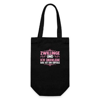 Mama Von Zwillingen - Geschenkbeutel für Flaschen - Schwarz - Vorne