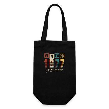 Jahrgang 1977: Limitierte Auflage - 48. Jubiläum. - Geschenkbeutel für Flaschen - Schwarz - Vorne