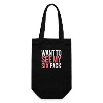 Want To See My Six Pack 7 - Geschenkbeutel für Flaschen - Schwarz - Vorne