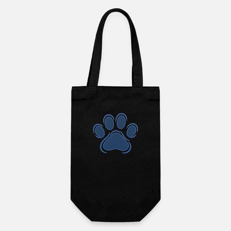 Pfote blau - Geschenkbeutel für Flaschen - Schwarz