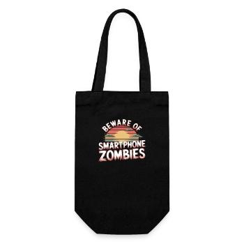 Beware Of Smartphone Zombies 12 - Geschenkbeutel für Flaschen - Schwarz - Vorne