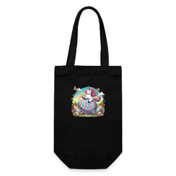 Easter Unicorn – Colorful Easter Egg Design - Gift Bag for Bottles - black - Front