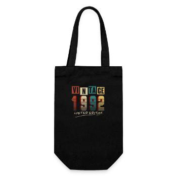 Vintage 1992: Limited Edition - 33rd Anniversary. - Gift Bag for Bottles - black - Front