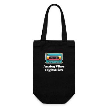 Analog Vibes, Digital Lies - Gift Bag for Bottles - black - Front