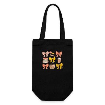 Leopard Apple and Bows – Stylish Debt - Gift Bag for Bottles - black - Front