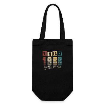 1966 Vintage 1966 Born in 1966 Birthday. Year 2 - Gift Bag for Bottles - black - Front