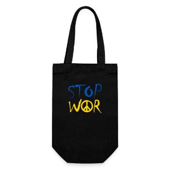 STOP À LA GUERRE avec le signe de paix Symbole de la paix – Ukraine - Sac à bouteille - noir - Devant