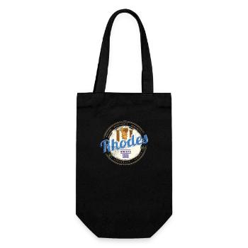Rhodos Griechenland Vintage Insel Ägäis Souvenir - Geschenkbeutel für Flaschen - Schwarz - Vorne