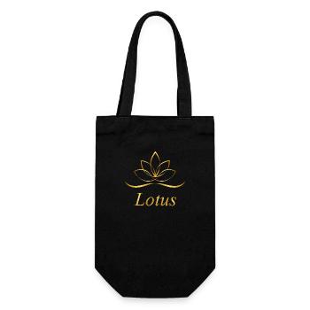 Lotus Gold - Gift Bag for Bottles - black - Front
