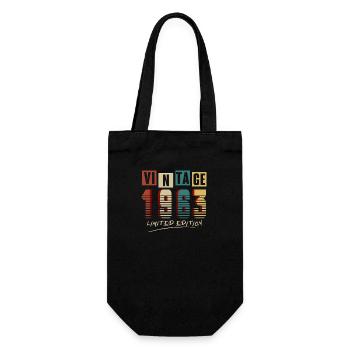 Vintage 1963: Limited Edition - 62nd Anniversary. - Gift Bag for Bottles - black - Front