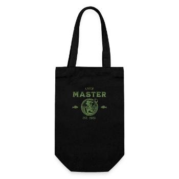 Catch Master Fishing Retro Badge Design - Gift Bag for Bottles - black - Front