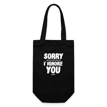 Tut mir leid, dass ich beschäftigt bin Kann ich Sie später ignorieren? - Geschenkbeutel für Flaschen - Schwarz - Vorne
