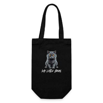 Cute Gray Cat My Little Devil - Gift Bag for Bottles - black - Front