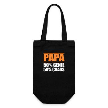 Vater Papa - Geschenkbeutel für Flaschen - Schwarz - Vorne