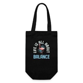 Life Is All About Balance Flamingo Pink Bird - Gift Bag for Bottles - black - Front