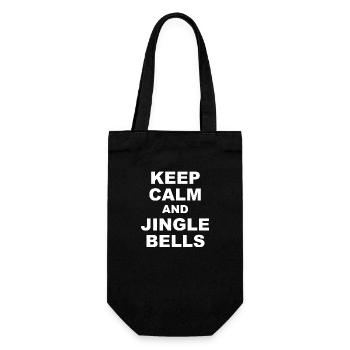 Keep Calm and Jingle bells - Geschenkbeutel für Flaschen - Schwarz - Vorne