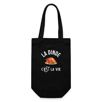 La dinde c’est la vie - idée cadeau - Sac à bouteille - noir - Devant