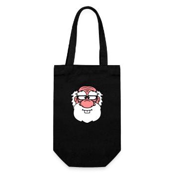 opa alt grossvater papa hornbrille bart nerd geek - Geschenkbeutel für Flaschen - Schwarz - Vorne