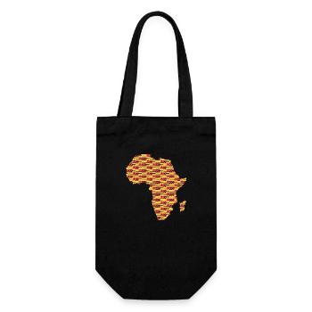 Africa Continent Kente Pattern - Gift Bag for Bottles - black - Front