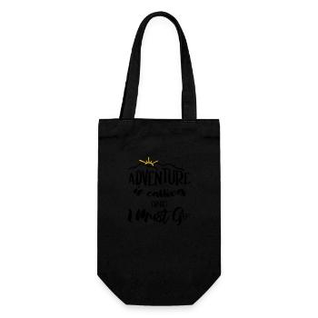 Adventure is calling and I must go - Fernweh Motiv - Geschenkbeutel für Flaschen - Schwarz - Vorne