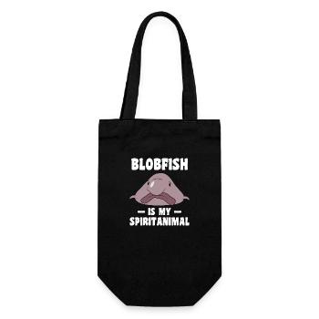 Blobfisch Spirit Animal lustig hässlicher Fisch - Geschenkbeutel für Flaschen - Schwarz - Vorne