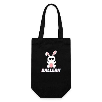 Cooler Rave Techno Hase Mittelfinger - Geschenkbeutel für Flaschen - Schwarz - Vorne