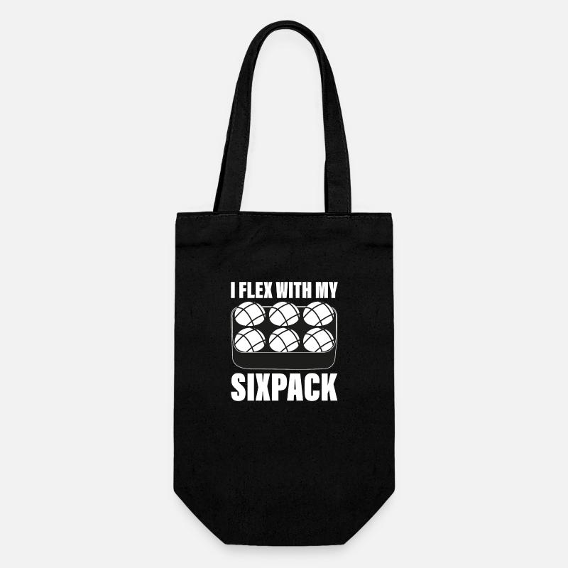 I flex with my Sixpack Boule Petanqué rengaine - Sac à bouteille - noir