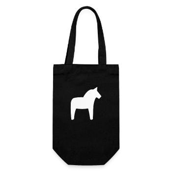 Dalahäst Pferd Schweden - Geschenkbeutel für Flaschen - Schwarz - Vorne